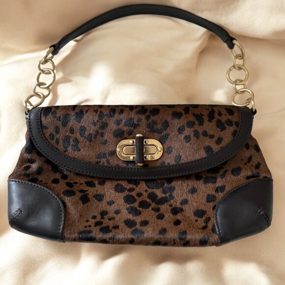 Ann Taylor Cheetah Print Leather Baguette - Picture 1 of 10